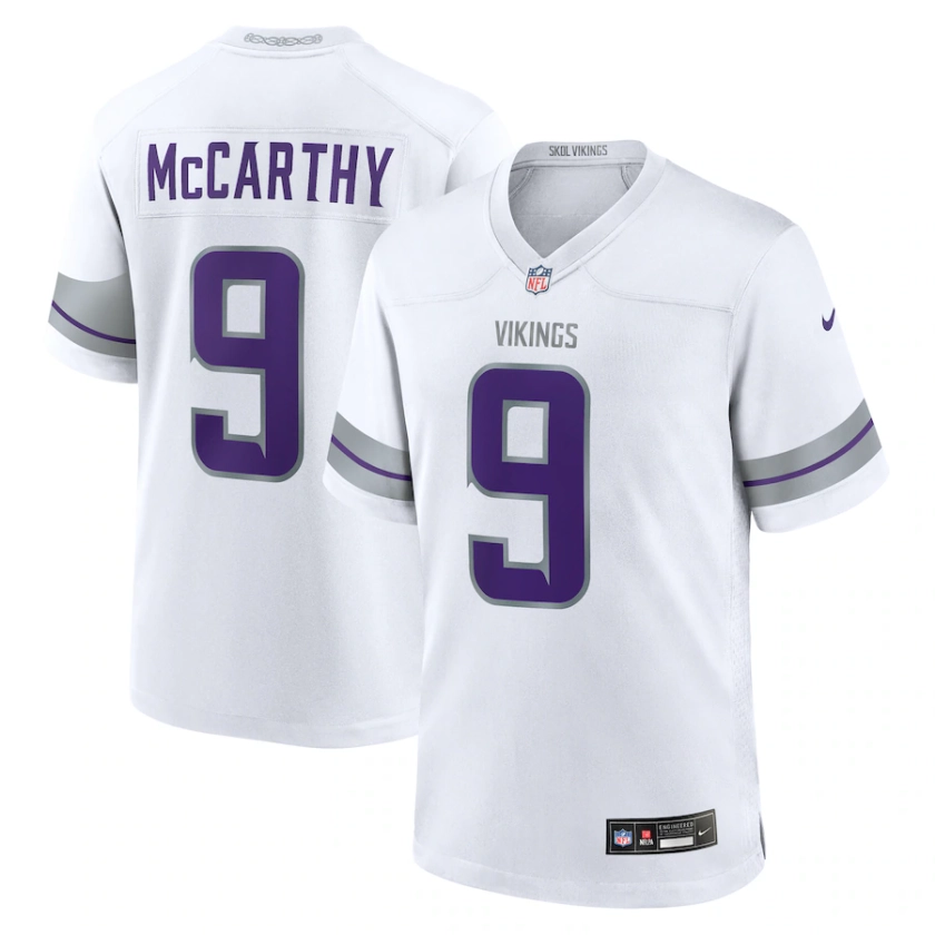 J.J. McCarthy Minnesota Vikings Nike Alternate Game Player Jersey - White