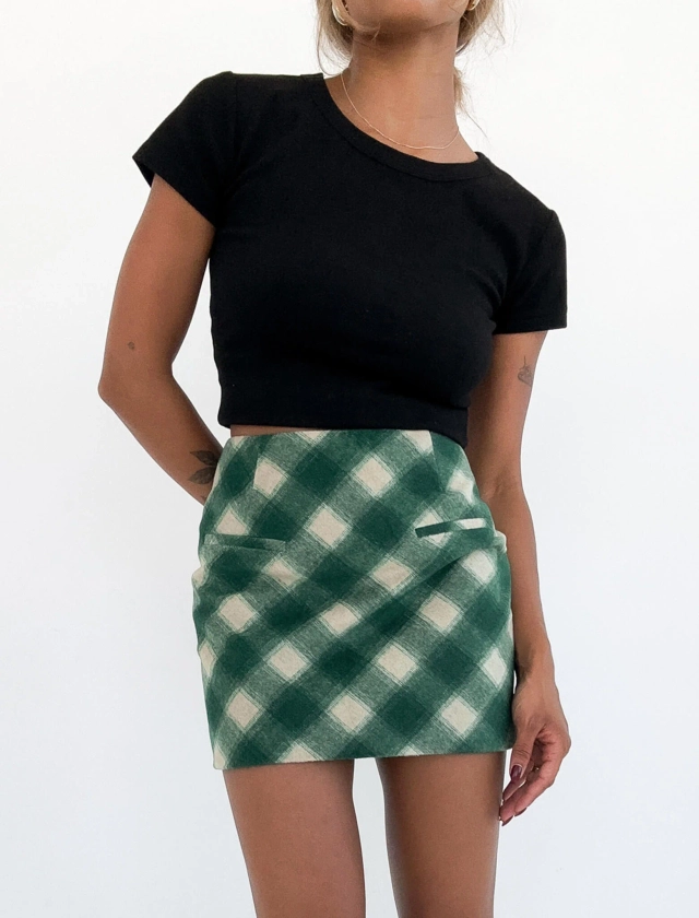 Ranch Mini Skirt | Green Plaid