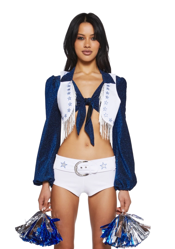 Dallas Cowboys Cheerleader Sexy Womans Halloween Costume Set - Blue