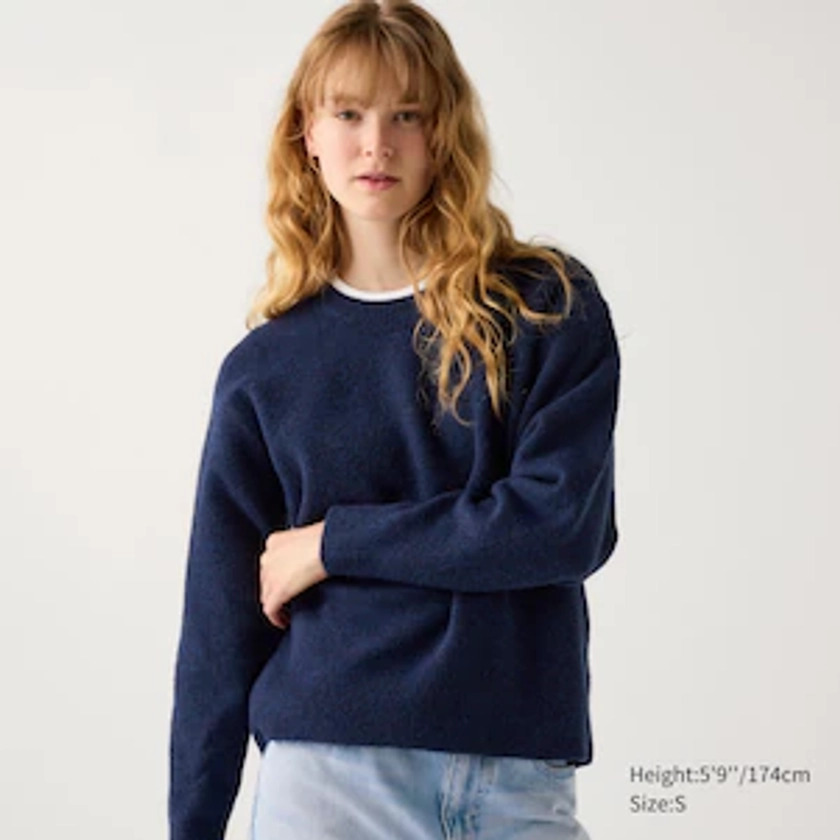 WOMEN'S SOUFFLE YARN CREW NECK SWEATER | UNIQLO CA