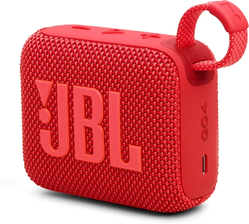 JBL Go 4 in Rot – Tragbare Bluetooth-Lautsprecher-Box mit JBL Pro Sound, tiefem Bass und Playtime-Boost-Funktion – Wasserfest und staubfest – 7 h Laufzeit