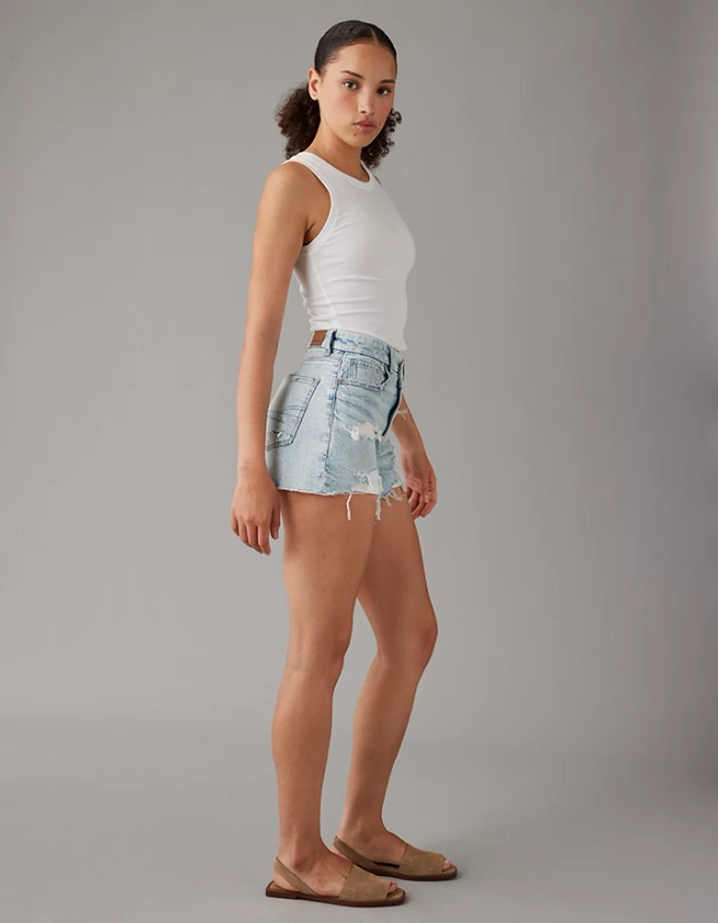 AE Strigid Curvy Ripped Denim Mom Short