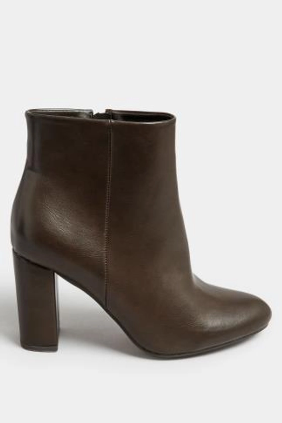 LIMITED COLLECTION Brown Heeled Ankle Boots In Extra Wide EEE Fit 