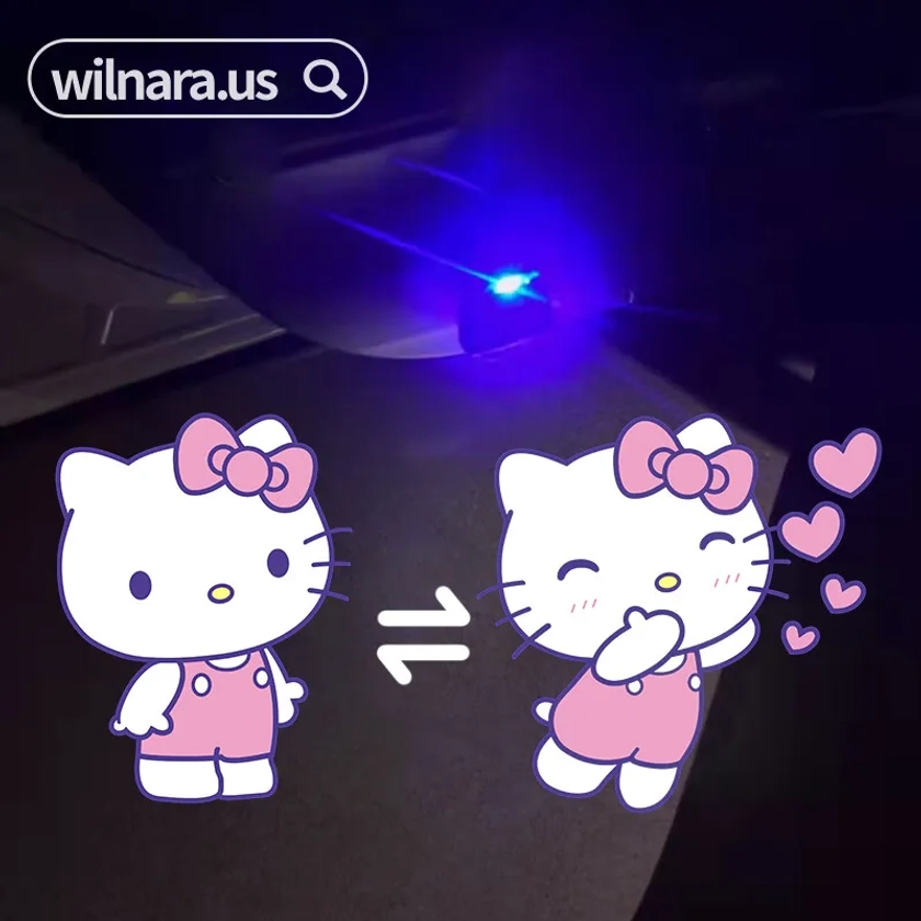 2X Moving Pink HelloKitty Car Door Wireless LED Courtesy Shadow Lights Projector | eBay