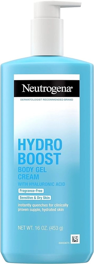 Amazon.com : Neutrogena Hydro Boost Body Moisturizing Gel Cream with Hyaluronic Acid, Non-Greasy & Fast Absorbing, Lightweight Hydrating Body Lotion for Normal to Dry Skin, Fragrance-Free, 16 oz : Beauty & Personal Care