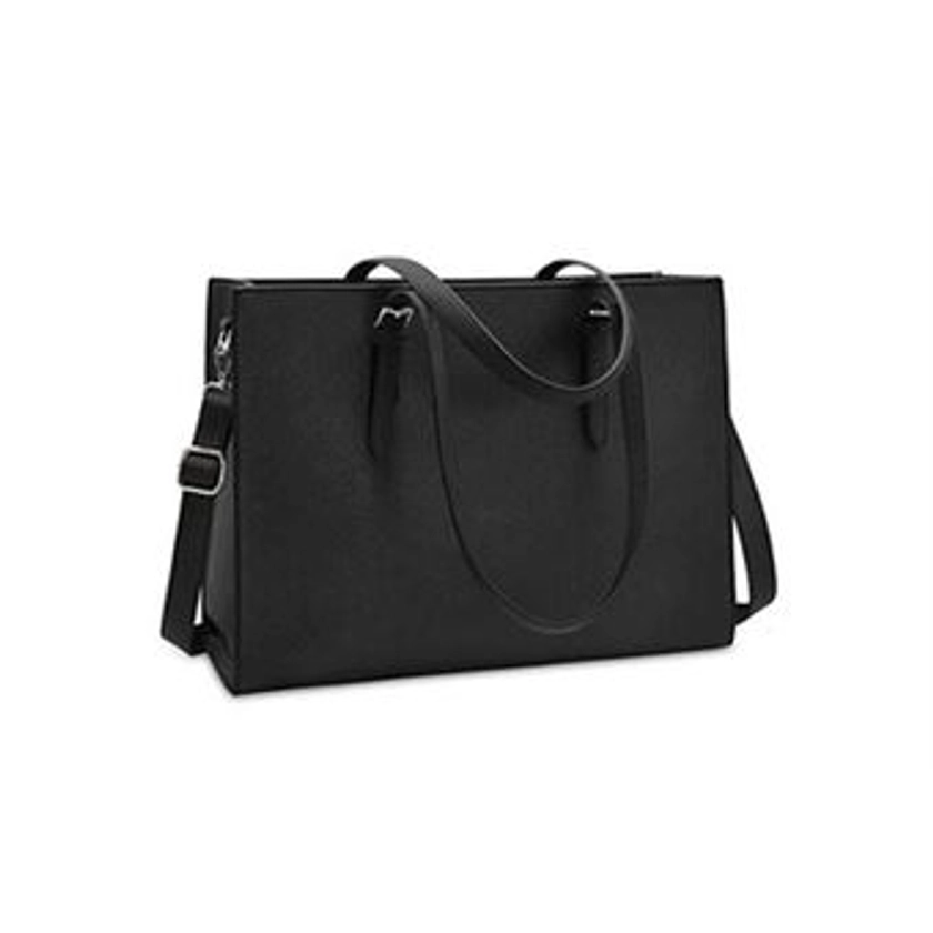 Sac cabas femmes sac à main en pu cuir grand capacité sac ordinateur portable 15. 6 pouces imperméable sac de cours bandoulière sac epaule noir