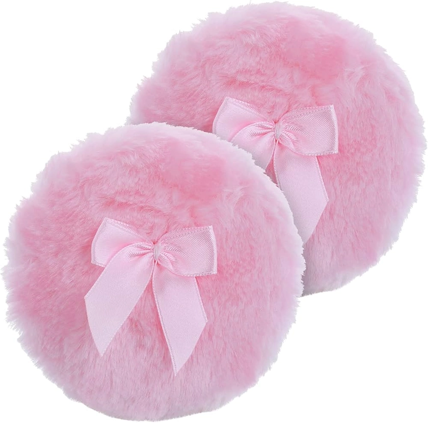 Amazon.com: Sibba Large Fluffy Powder Puff, 4 Inch Ultra Soft Washable Reusable Velour Face Body Powder Puff Loose Powder Puffs Wet Dry Makeup Tool (Pink) : Beauty & Personal Care