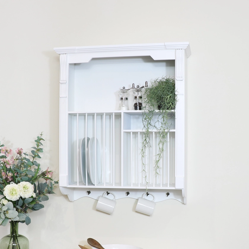 White Wall Mounted Plate Rack