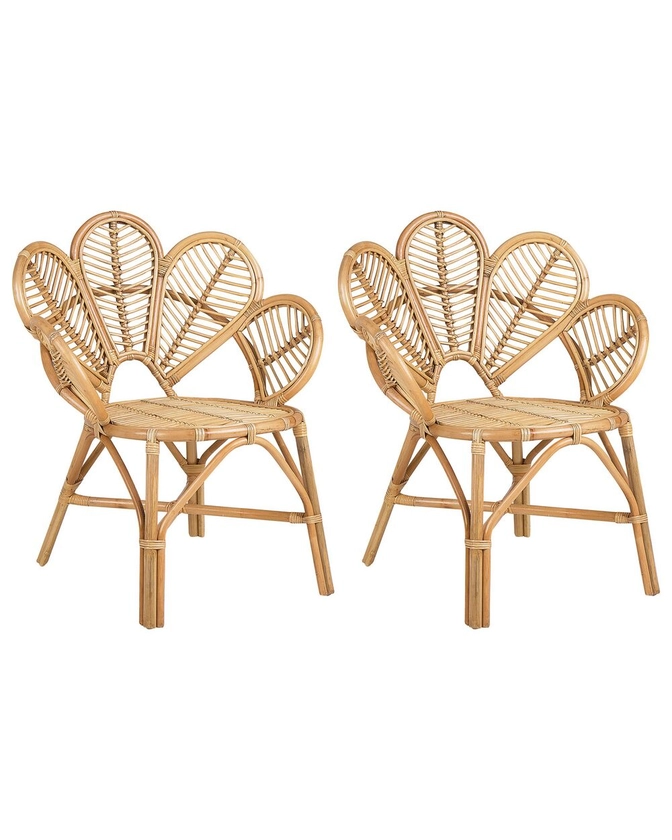 Lot de 2 chaises paon en rotin naturel FLORENTINE II