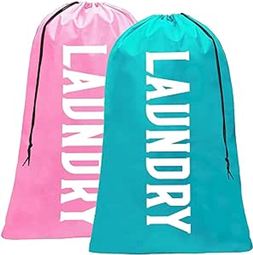 Amazon.com: Fiodrmy 2 Pack XL Laundry Bag, Machine Washable Dirty Clothes Organizer, Large Enough to Hold 4 Loads of Laundry, Easy Fit a Laundry Basket (Pink+Blue, 24" x 36") : Home & Kitchen