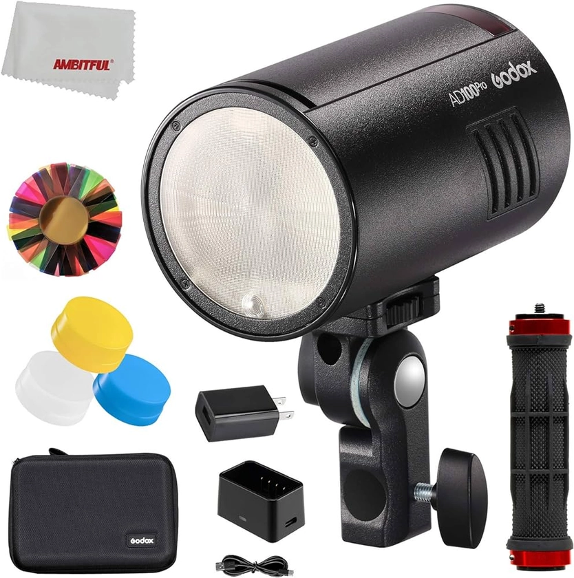 Godox AD100Pro 100Ws TTL 2.4G 1/8000 HSS Outdoor Flash Light, 2600mAh Battery 0.01-1.5s Recycling,with Three-Color Diffusers: Buy Online at Best Price in UAE - Amazon.ae
