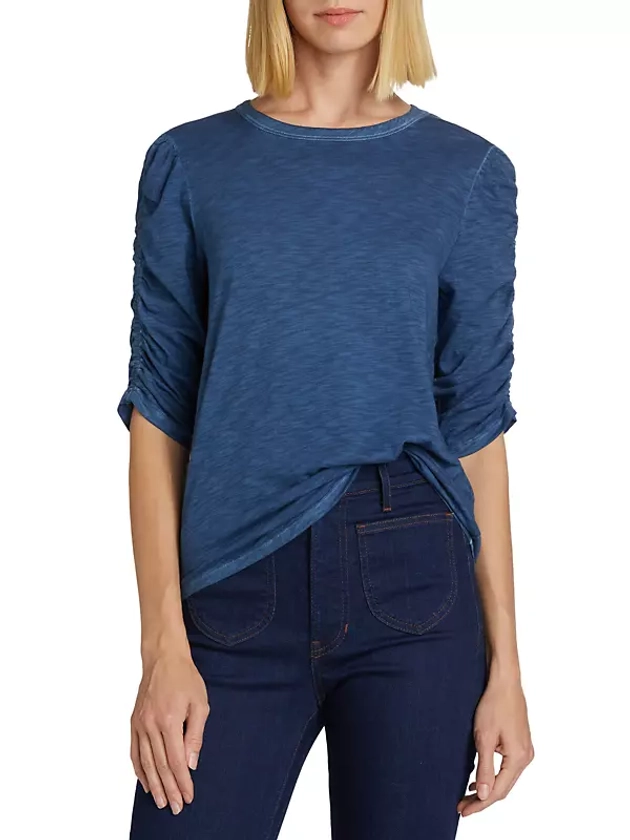 Shop Veronica Beard Waldorf Slub Cotton Tee | Saks Fifth Avenue