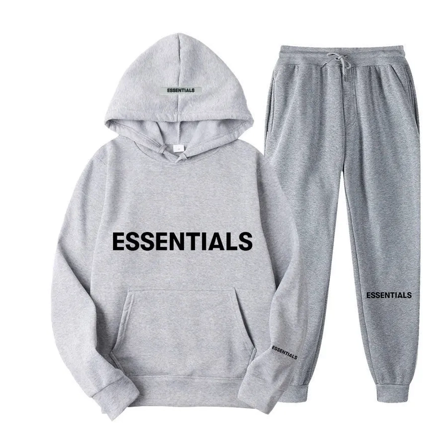 Essentials Spring Hooded Light Gray Tracksuit