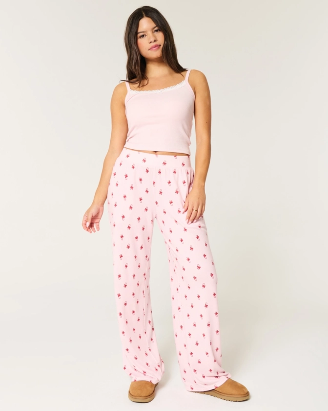 Women's Cozy Wide-Leg Pajama Pants | Women's Bottoms | HollisterCo.com