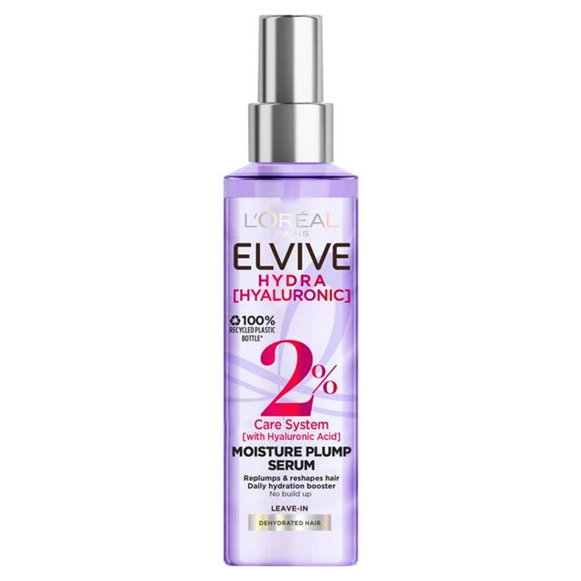 L'Oreal Elvive Hydra Hyaluronic 2% Hair Serum with Hyaluronic Acid for Dry Hair | Sainsbury's