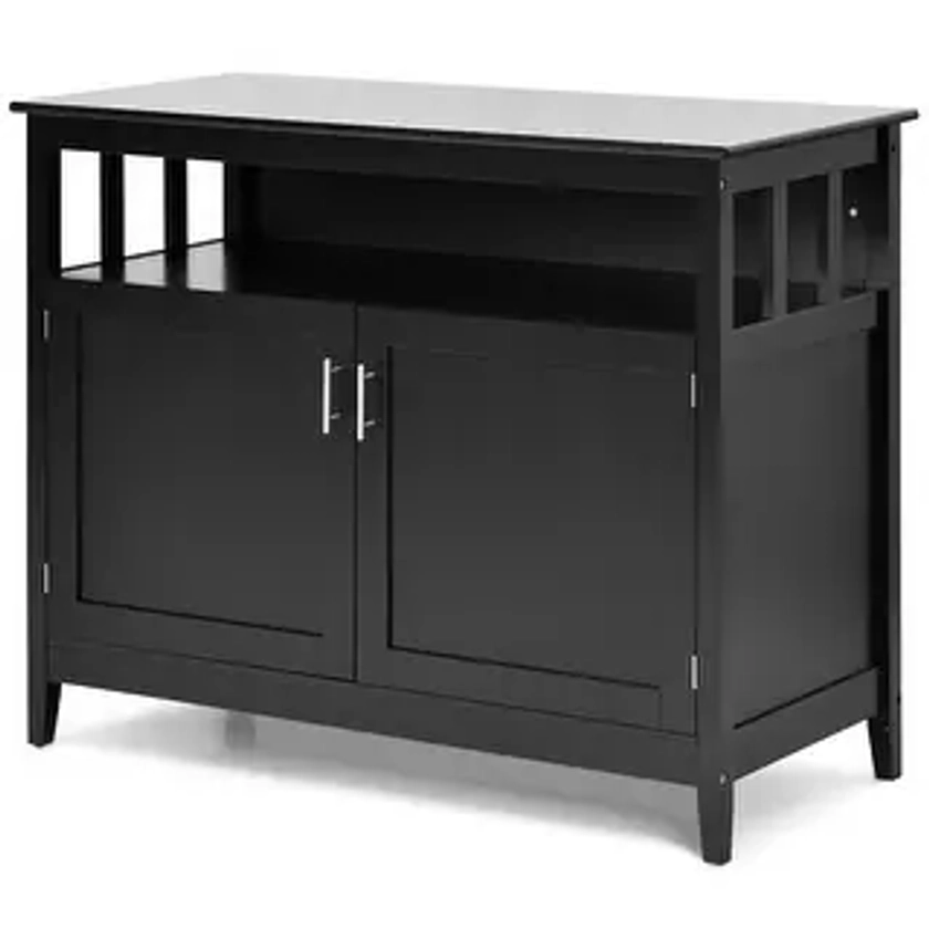 Modern Wooden Kitchen Storage Cabinet -Black - 44.9" x 20.1" x 35.8" (L x W x H) | Overstock.com Shopping - The Best Deals on Cabinets | 38642240