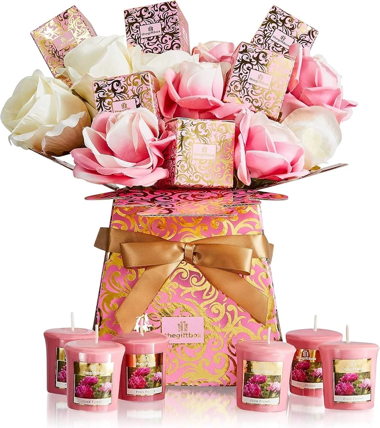 thegiftbox Candle Bouquet Gifts for Women Gifts for Mum Ladies Luxury Gifts for Birthday Christmas Gifts (SparkleRose)