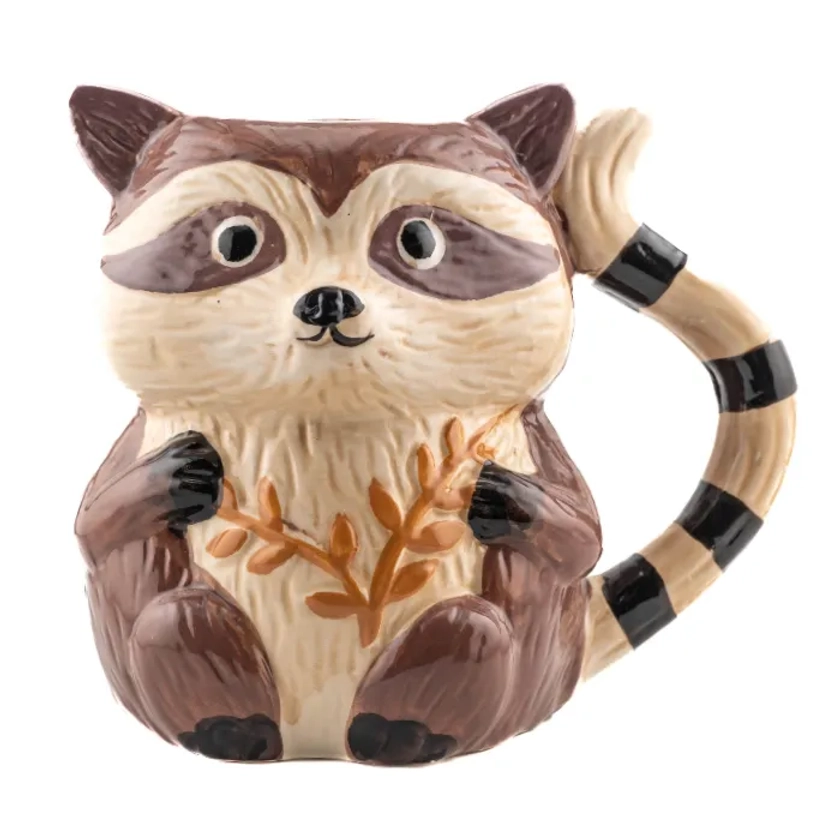 Autumn Animal Ceramic Mug - Raccoon, 350ml