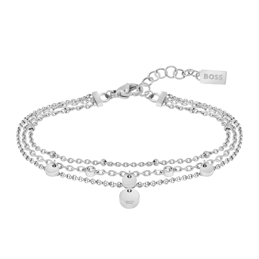 BOSS Iris Stainless Steel Triple Layered Bracelet