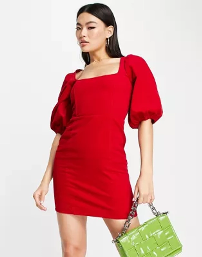 ASOS DESIGN cord corset mini dress in red  | ASOS