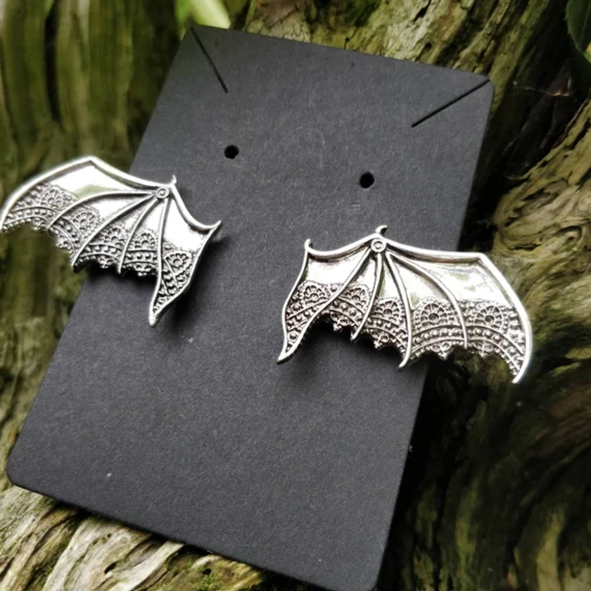 Bat hair clips. Trad Goth vampire hair accessories Halloween
