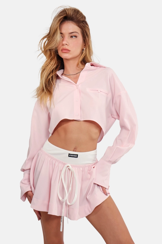 camisa cropped sienna rosa