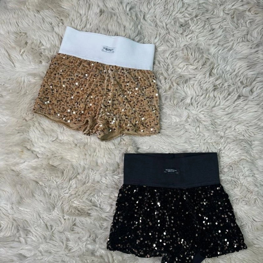 High waisted sequin shorts