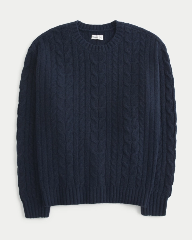 Women's Hollister Comfy Cloud Cable-Knit Crew Sweater | Women's New Arrivals | HollisterCo.com