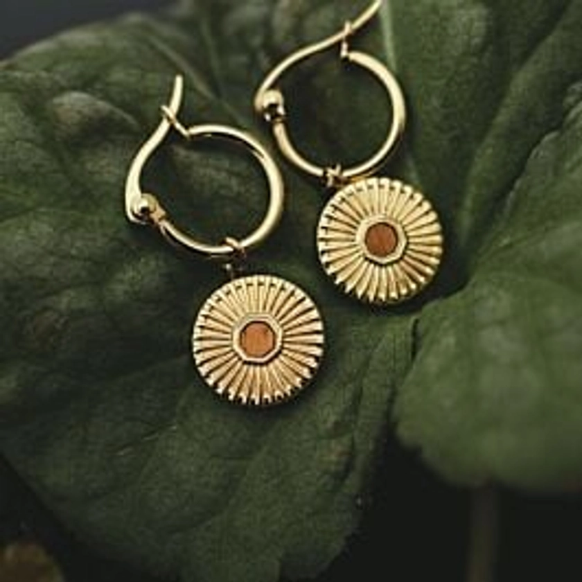 Stencil Earrings (Koa/Gold)