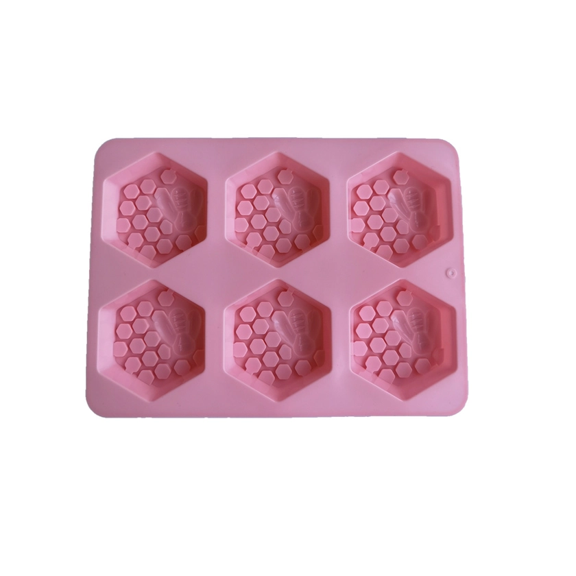 1pc Random Color Silicone Hexagonal Bee Soap Mold Handmade Homemade DIY Clay Wax Sheet Mold