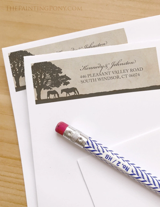 Rustic Horse Farm Return Address Labels