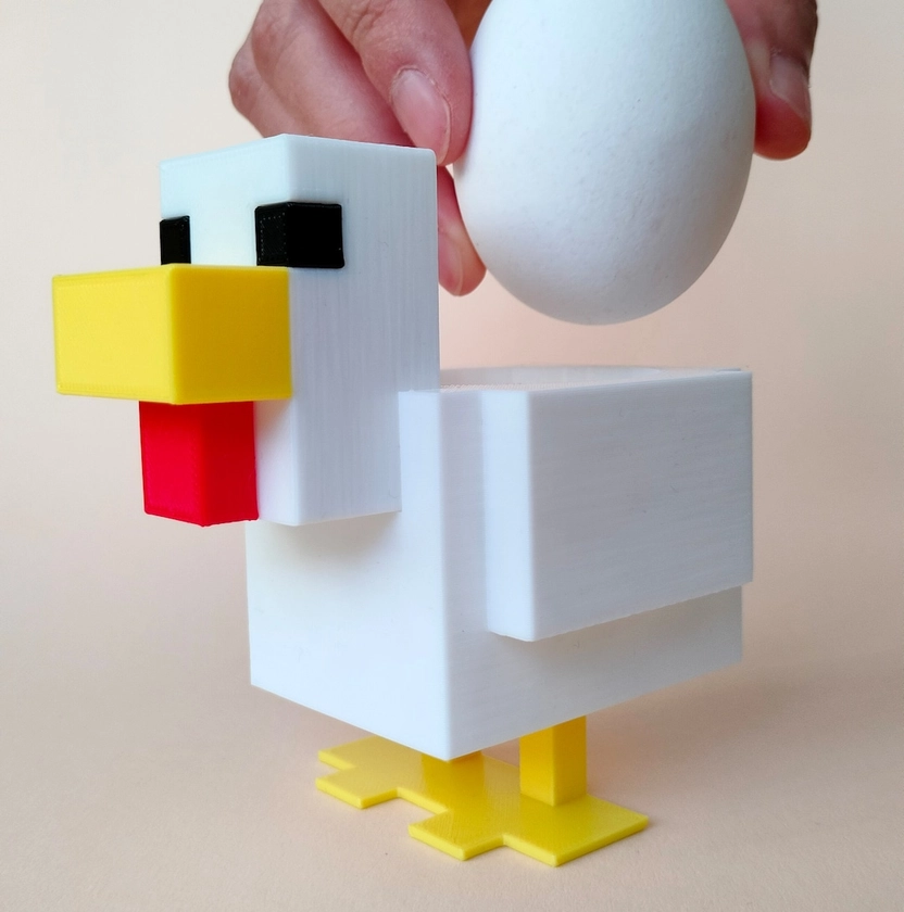 Minecraft Chicken Egg Cup 3D Printed Easter Egg Holder, Pixel Art Egg Server, Decorative Kitchen Accessories, Serving Gadgets, Table Decor - Etsy UK