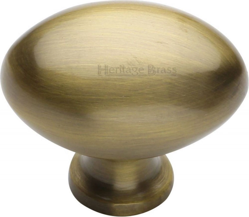 Heritage Brass C114 38-AT - antique brass 38mm oval knob - Brass Oval Cabinet Knobs