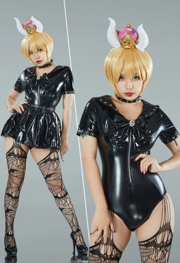 Kuppa Derivative Sexy Lingerie Bodysuit and Skirt with Choker and Socks