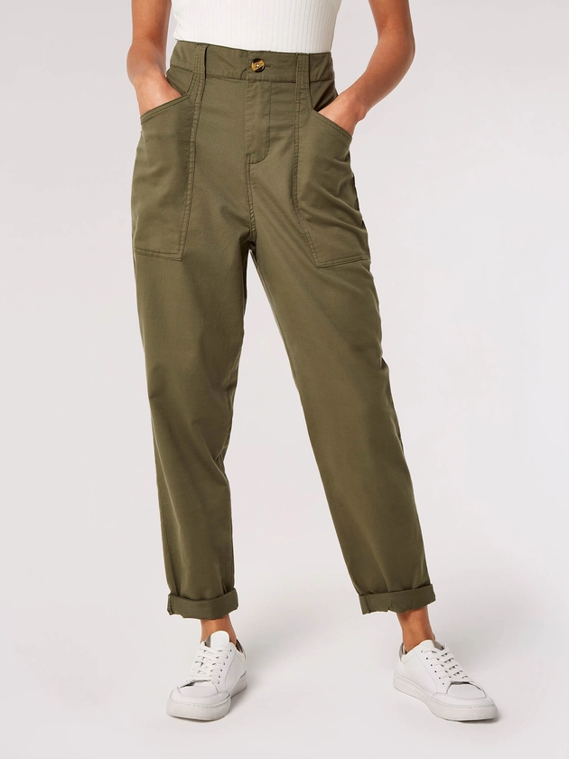 Mid-Rise Straight Leg Trousers | Apricot Clothing