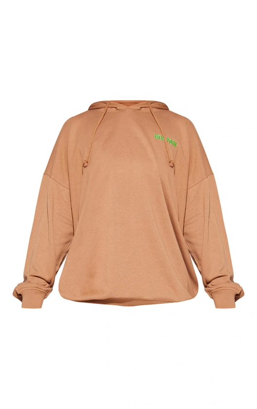 Chocolate New York Embroidered Oversized Hoodie