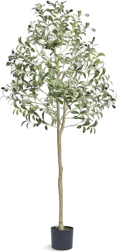 VEVOR Faux Arbre 155 cm Vert Plante Artificielle PE Haut Olivier avec Pot 150x125 mm Décoration de Style Fausse Plante pour Maison Bureau Hôtel Centres Commerciaux Intérieur Extérieur