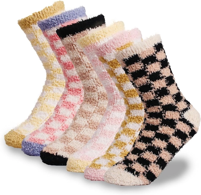 Tosewever Fuzzy Socks for Women Warm Fluffy Plush Slipper Socks Soft Cozy Winter Sleeping Sock