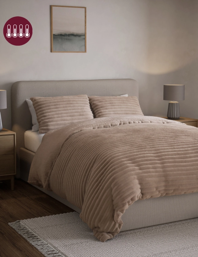 Cloud Fleece Ribbed Bedding Set | M&S Collection | M&S