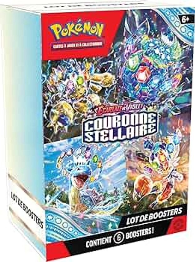 JCC Pokémon : Lot de boosters Écarlate et Violet – Couronne Stellaire (6 boosters)