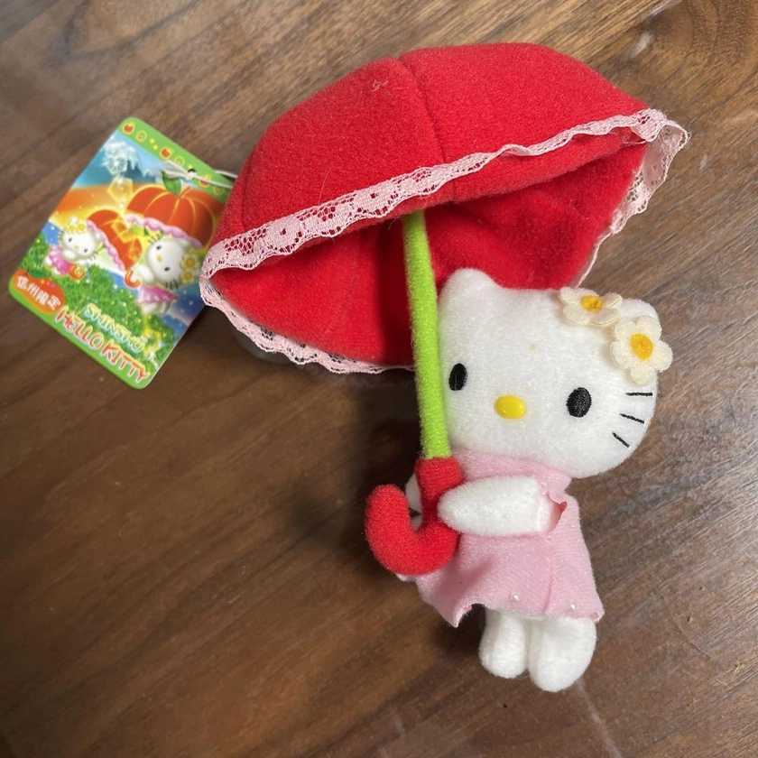 Hello Kitty Shinshu Limited Parasol Kitty Plush toy ball chain mascot Sanrio