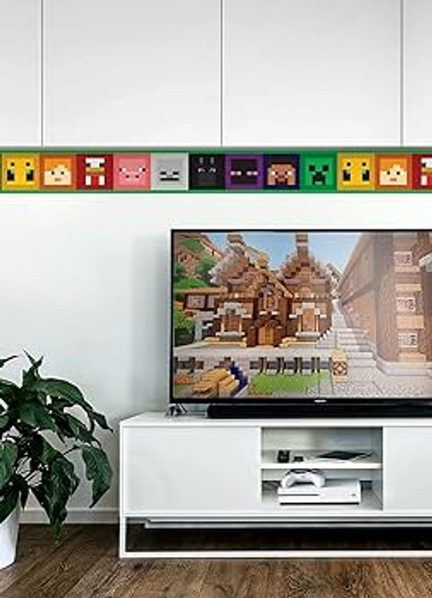 RoomMates RMK12377BD: Minecraft Iconic Faces Peel & Stick Wallpaper Border : Amazon.ca: Tools & Home Improvement