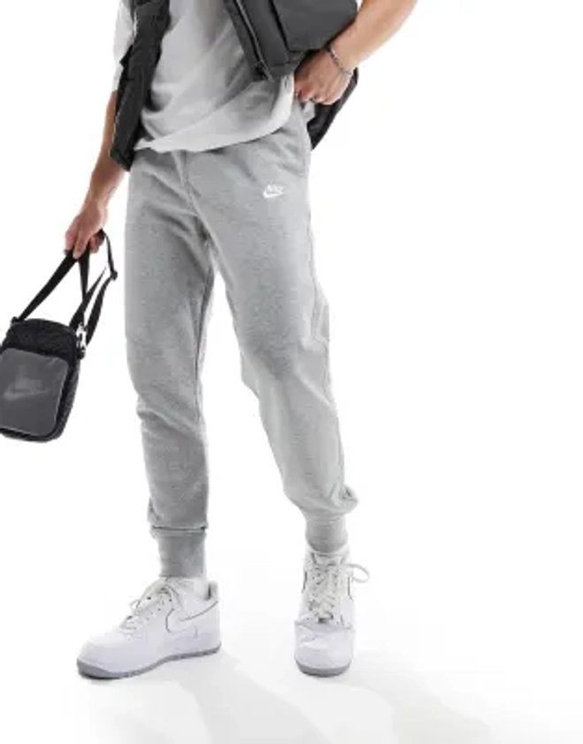 Nike Club cuffed slim fit joggers in grey | ASOS