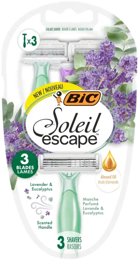 BIC varsiterä Soleil Escape 3 Lavender & Eucalyptus 3-pack | Sokos verkkokauppa
