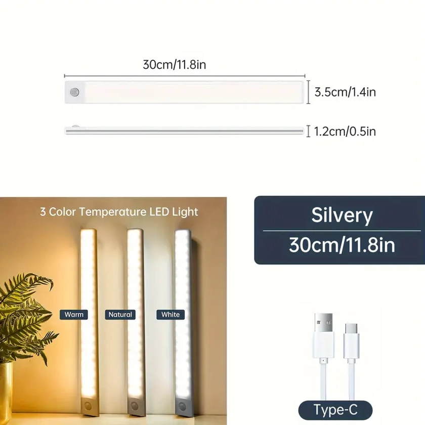 Motion Sensor Cabinet Light Led Closet Lights 3 Color - Temu