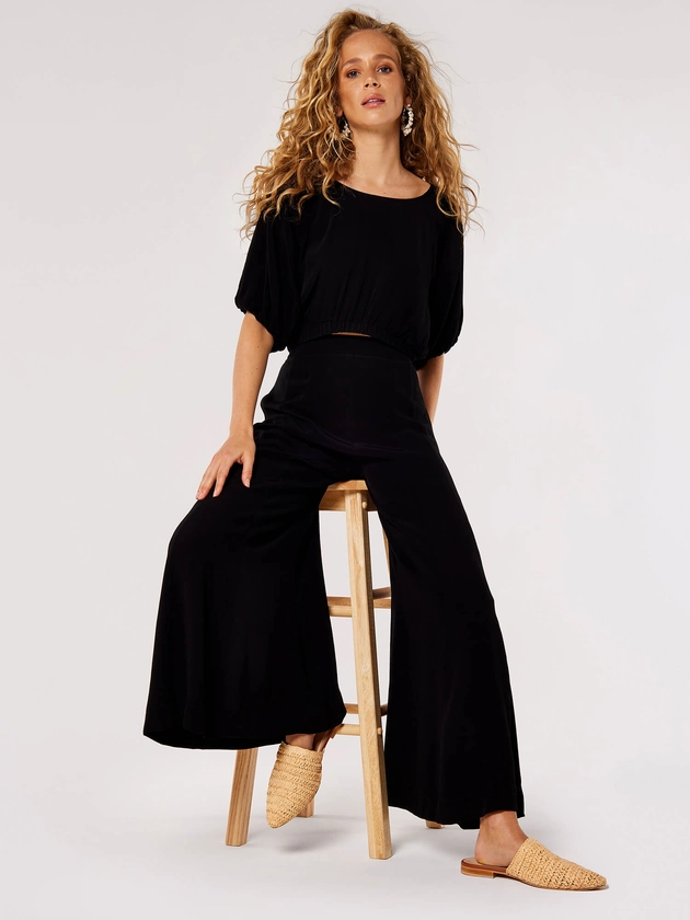 Relaxed Wide-Leg Fluid Trousers | Apricot Clothing