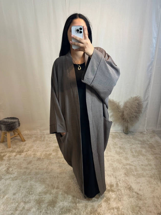 Kimono effet lin avec poche « Nefissa »