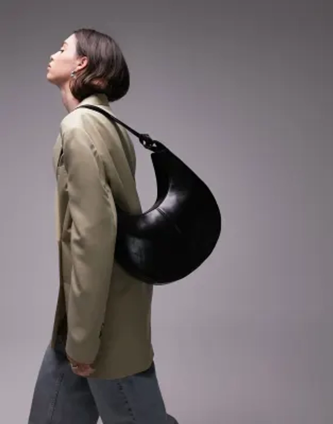 Topshop - Stella - Sac porté épaule avec détails noués - Noir