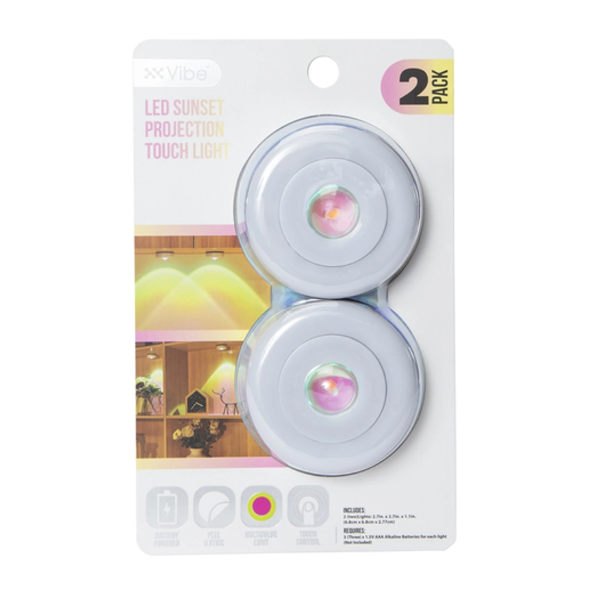 LED Sunset Projection Touch Light 2-Count