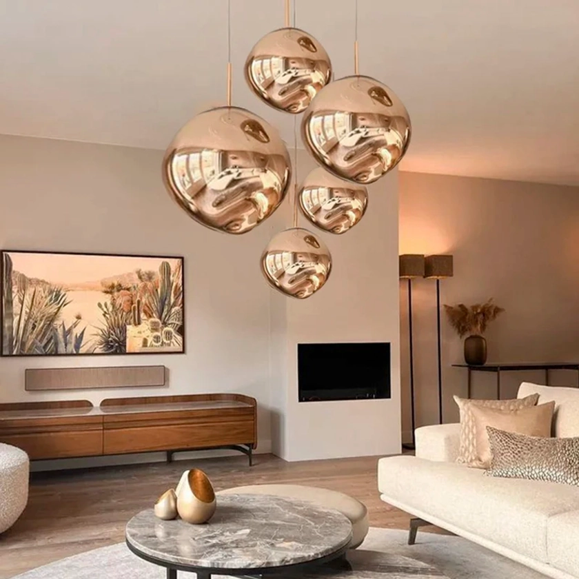 Modern Glass Pendant Light Nordic LED Lava lustre Dining Room Living Room Cabinets Home Decor Hanging Lamps Ceiling Chandelier